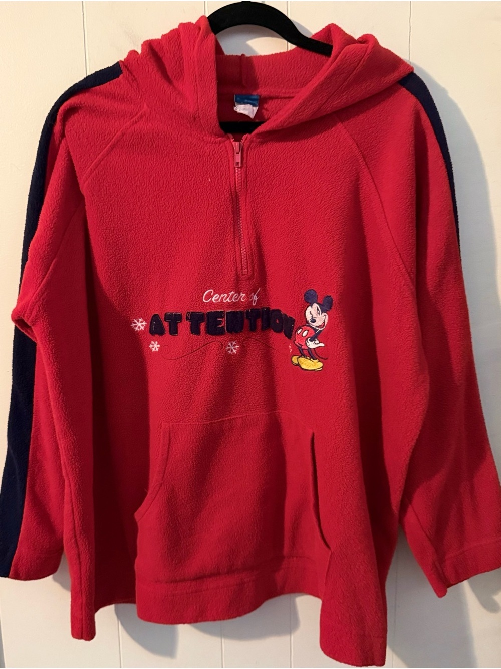 DISNEY Mickey Mouse Center Of Attention Women's Fleece Plus 22-24 1/4 Zip Hoodie